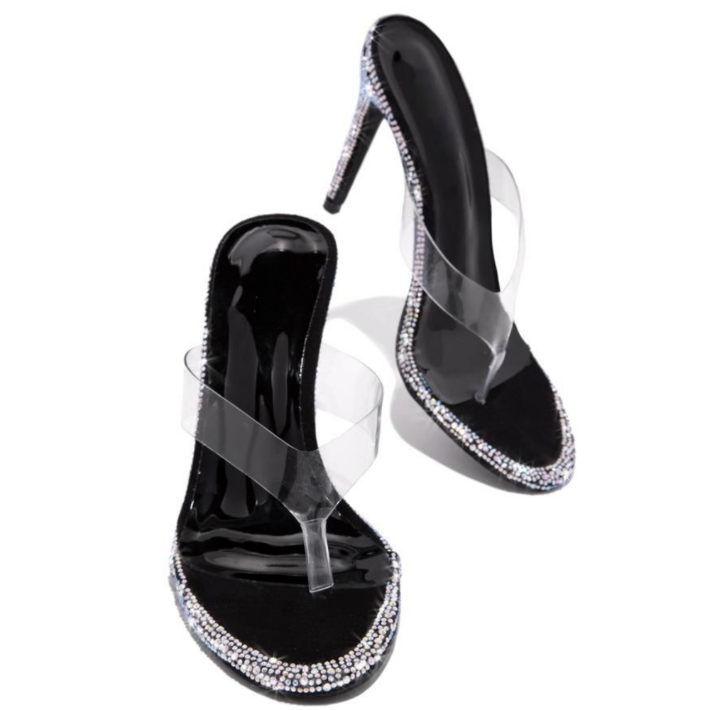 7.5, 8.5 & 9🖤🎥KIMMY CLEAR STRAP HEELS - BLACK
